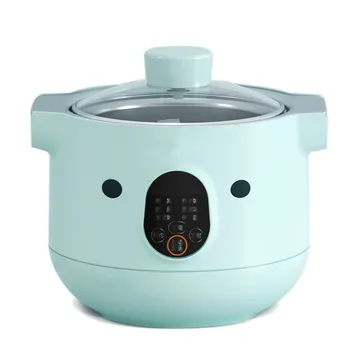 

220V 1L Automatic Electric slow cooker BB porridge soup pot Bird's nest Water stew White porcelain liner 24hours appointment