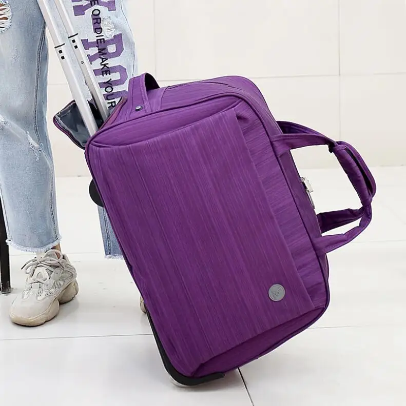 Новая дорожная сумка для багажа женские дорожные сумки на колесах мужские сумки для багажа деловые дорожные сумки на колесиках - Цвет: purple 20 inch