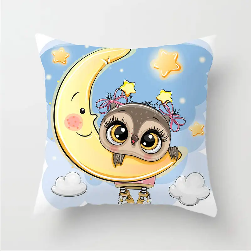 Owl Decoration Cushion Cover Polyester Throw Pillow Case Cover Decoration Pillowcases Decorative Pillows Cover TP136 - Цвет: TP13613