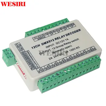 

12 Channel Relay Switch DMX512 Controller 12CH Relay Output DMX512 Decoder Dimmer
