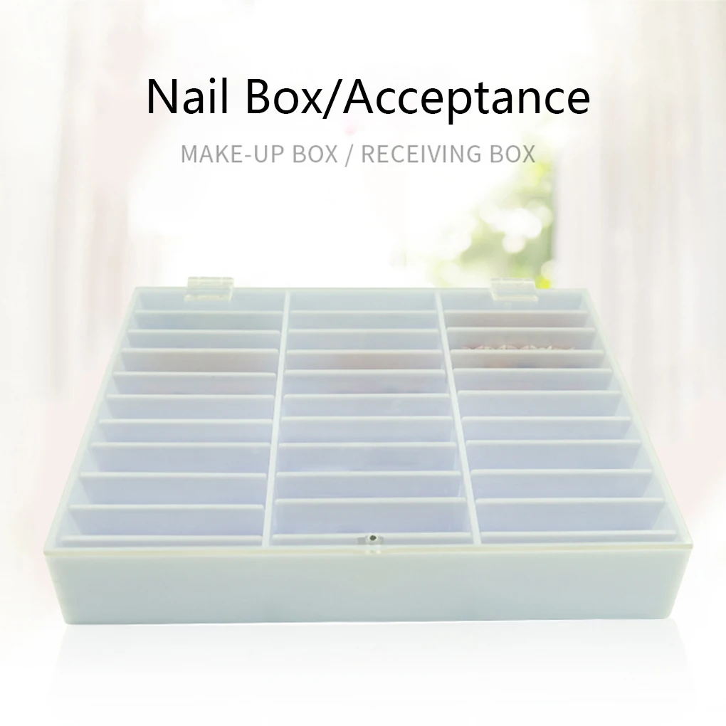 

Fake Nail Tips Storage Box 33 Grids Nail Art Decorations Color Card Container Display Case