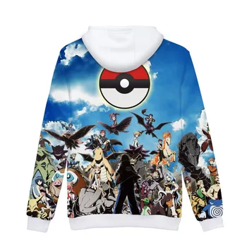 

Hoody LUCKYFRIDAYF 2018 kawaii Anime Pokemon 3D printed cotton Hoodies sweatshirts Men Women Harajuku Pullovers Sudadera Hombre