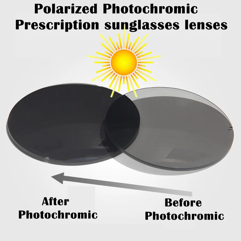 Polarized Photochromic lenses prescription sunglasses lenses Day and night driving lenses Anti-UV