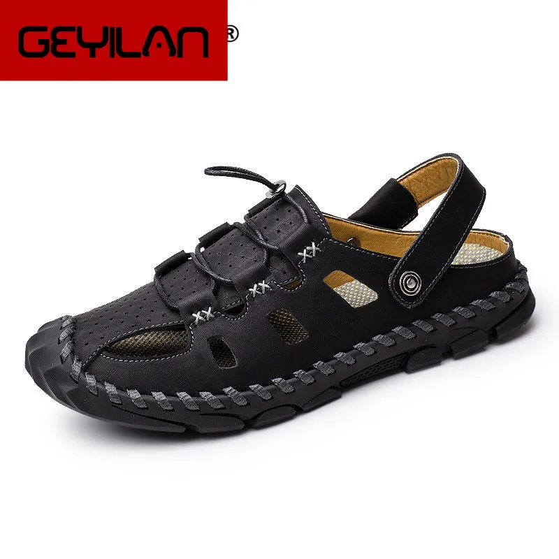 

Men's Sandals Summer Soft Sandals Comfortable Men Shoes Genuine Leather Sandals Big Size Soft Outdoor Male Slippers