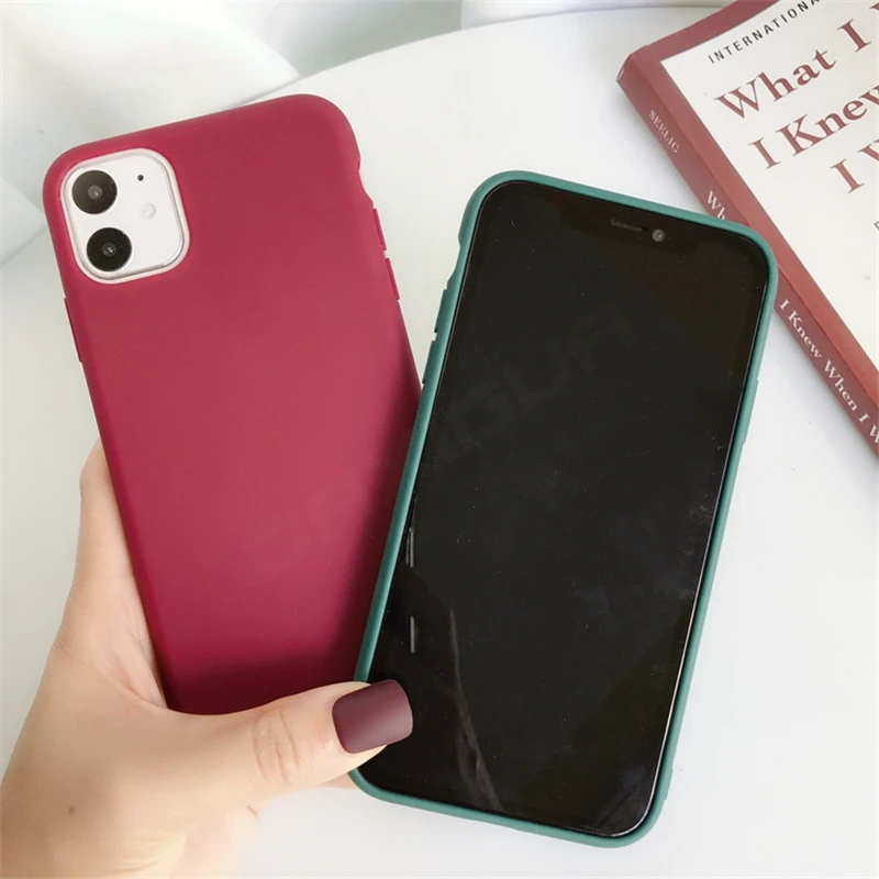 Милый карамельный цвет сплошной силиконовый чехол для телефона для iPhone 11 Pro Max чехол для iPhone 7 8 Plus X XS чехол для Max XR противоударный чехол