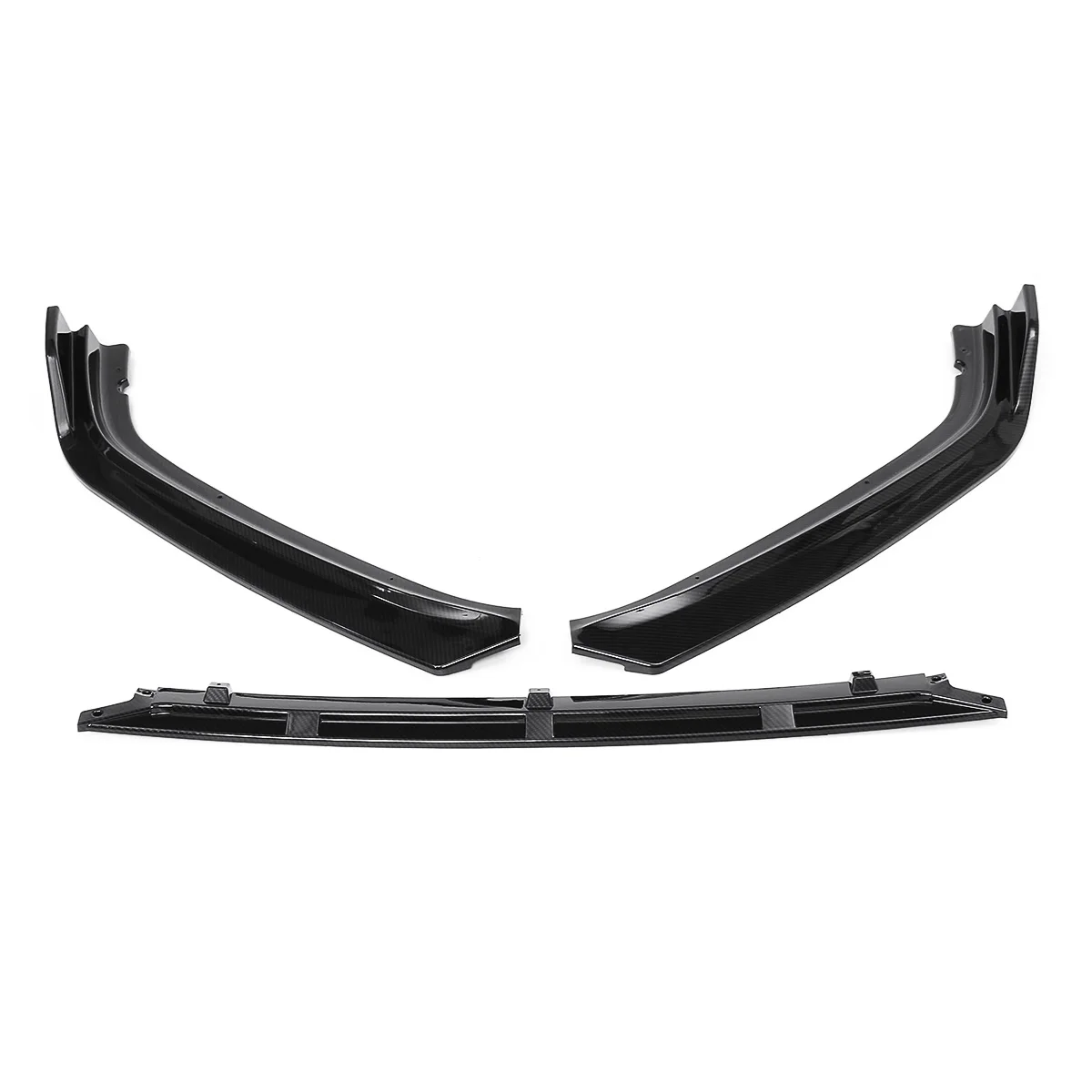 3Peice Carbon Fiber Look Car Front Bumper Splitter Lip Diffuser Spoiler Bumper Lip Deflector Lips For Honda For Accord