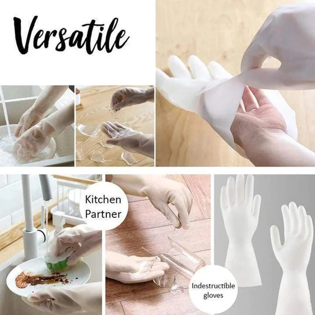 Kitchen gloves Not Easy To Cut And The Rubber Gloves Are Not Damaged silicone scrubbing gloves kitchen guantes limpieza largos