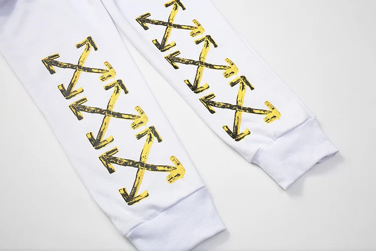 Новинка OFF-WHITE OW желтая стрела маленькая защита для ног брюки осенние и зимние модели повседневные женские мужские спортивные брюки