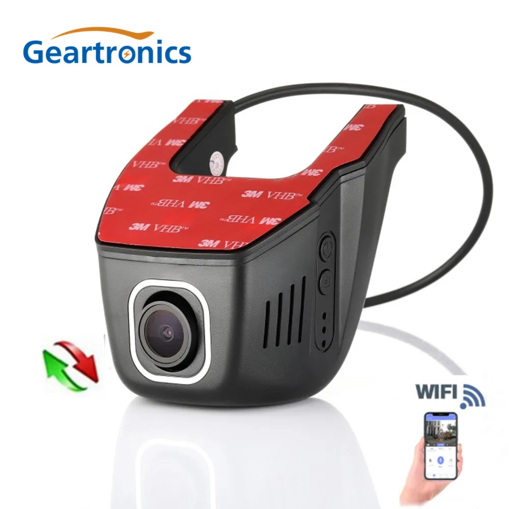 Автомобильный видеорегистратор с Wi Fi Full HD 1080P двумя объективами и функцией