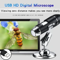 1600X 1000X USB Microscope Handheld Portable Digital Microscope USB Interface Electron Microscopes with 8 LEDs with Bracket 1