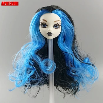 

1pcs Blue Wavy Curls Wig Hair Make Up Doll Head for Monster High Doll Heads for Monster Doll Heads Dollhouse Accessories DIY Toy