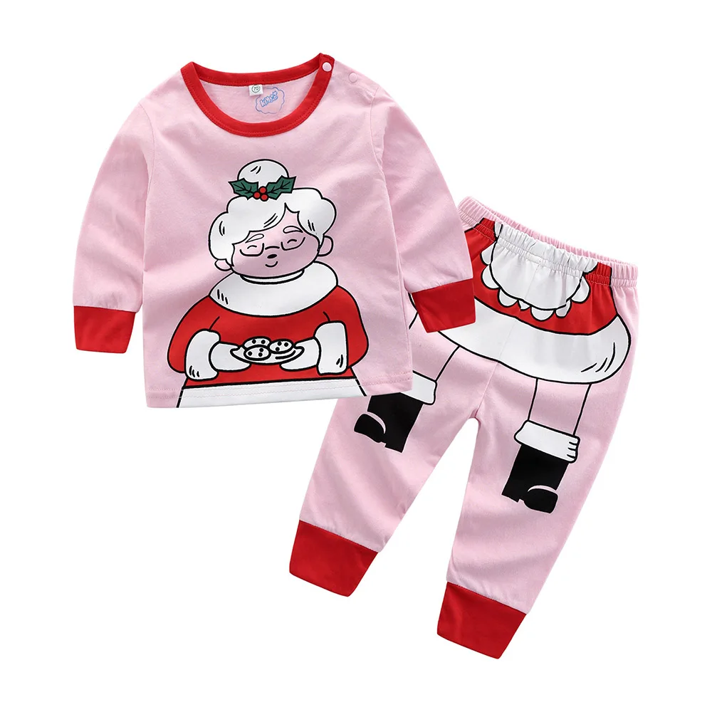 Детский Рождественский костюм рождественские костюмы для маленьких девочек и мальчиков, вечерние Детские комплекты одежды с Санта Клаусом для малышей