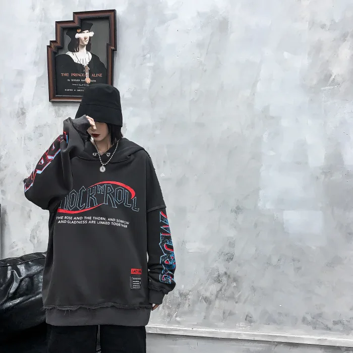 High Street Funeral Ретро Рок Burr старый промытый хип хоп толстовки с капюшоном для мужчин и женщин повседневный Топ