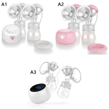 

Electric Breast Pump Powerful Suction Baby Breast Feeding USB breast pumps with two bottles Breast milk accessories Mar16