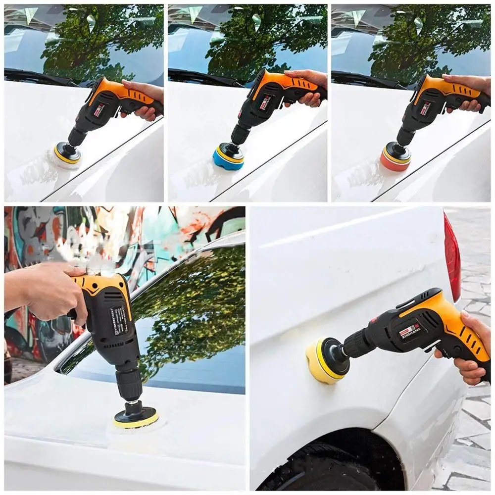 Car Polishing Disc Self-Adhesive Buffing Waxing Sponge Wool Wheel Pad  Cleaning Maintenance Tools Kit For Polisher Drill Adapter - AliExpress