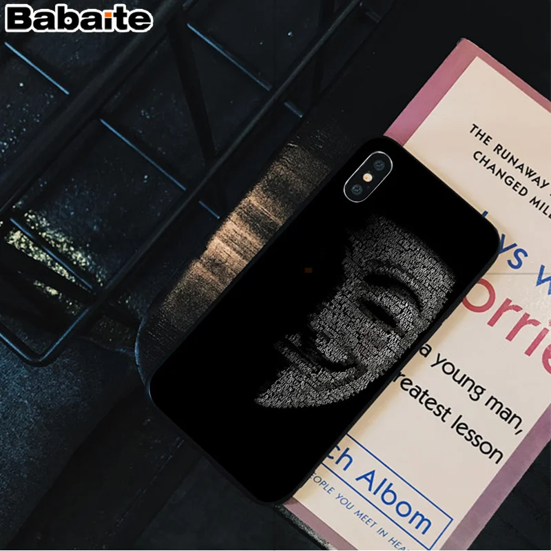 A7 Babaite V для Vendetta TPU черный чехол для телефона чехол для iPhone 6S 6plus 7 7plus 8 8Plus X Xs MAX 5 5S XR - Цвет: A7