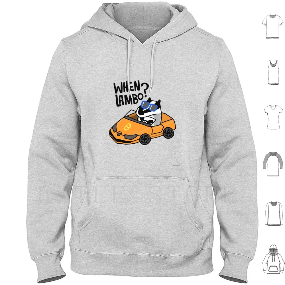 Tasso Di Bitcoin Quando Lambo? Felpa Con Cappuccio Manica Lunga Bitcoin Crypto Criptovaluta Tothemoon Moon Badger Bitcoin Badger Pamp