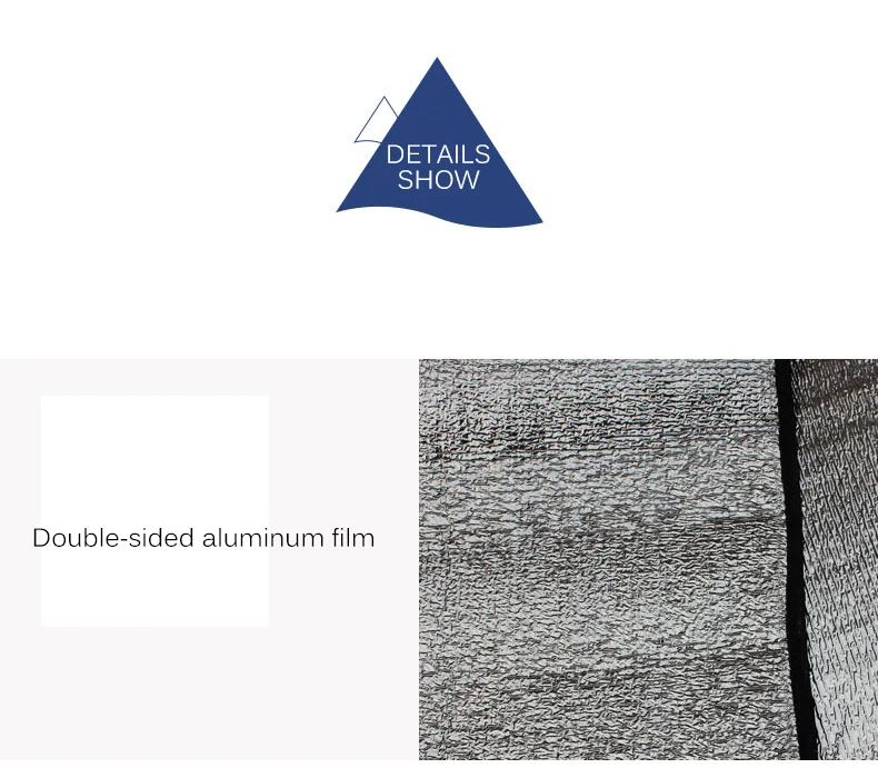 Hewolf 290x290cm Portable Aluminum Film Camping Mat PE Soft Travel Self-Driving Picnic Barbecue Mat Outdoor Hiking Camp Mattress