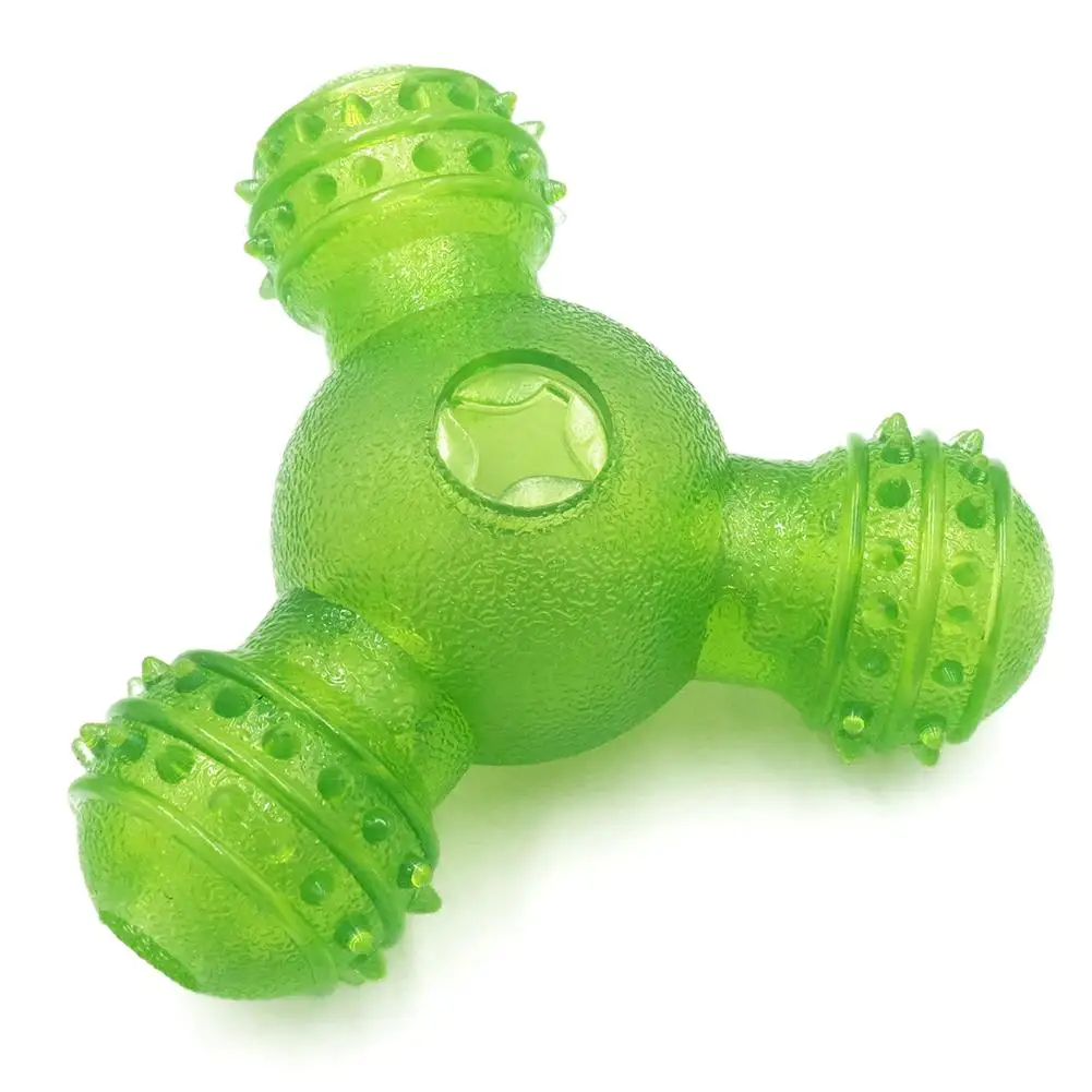 Green Жевательная игрушка для домашнего питомца игрушки треугольник утечка еда тренировочные инструменты диспенсер для еды принадлежности для дрессировки животных для собаки - Color: Green