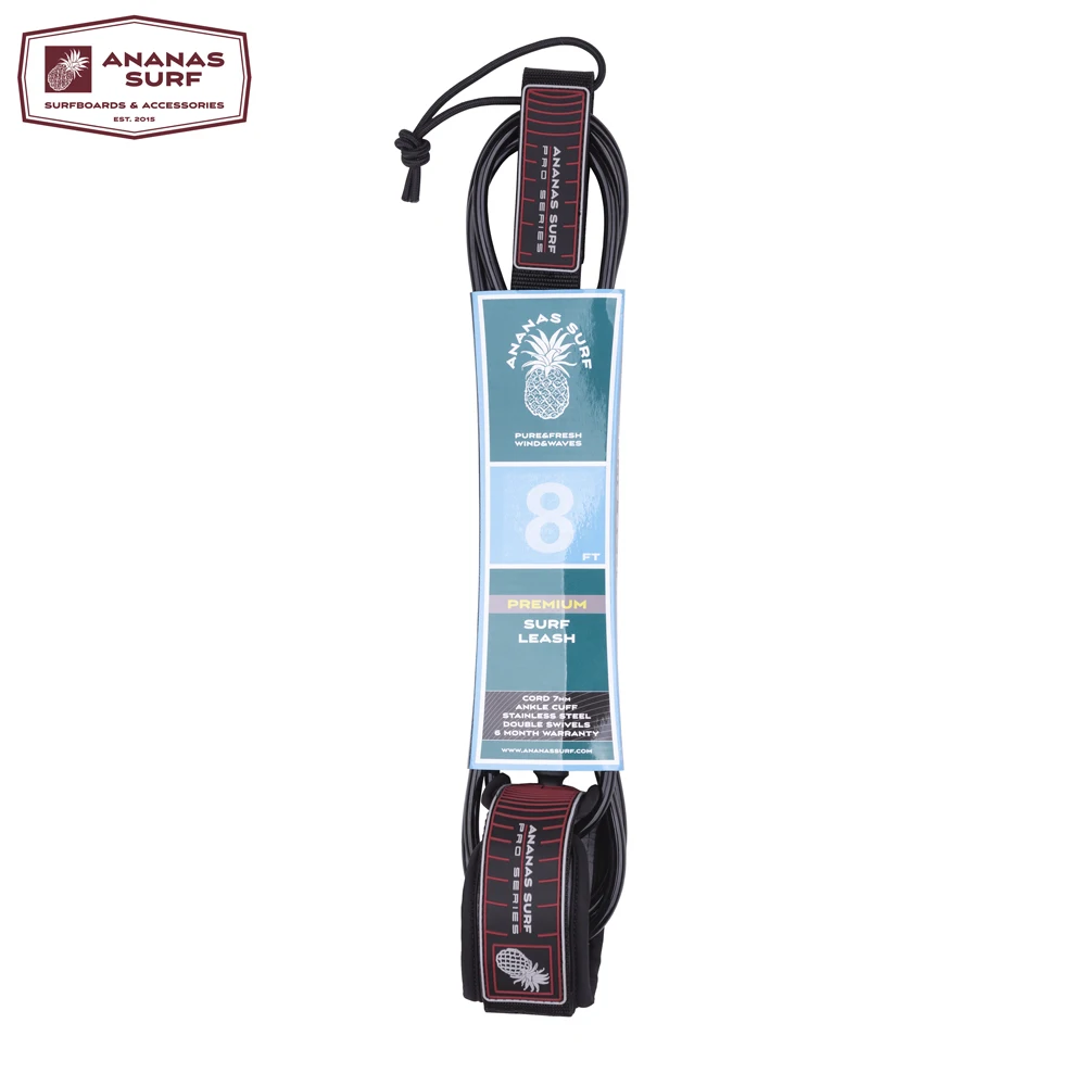 Ananas Surf Pro series серфинг лишь для серфборда 8 футов. 244 см. на лодыжку, серф шнур безопасности 7 мм ТПУ серфинга поводок