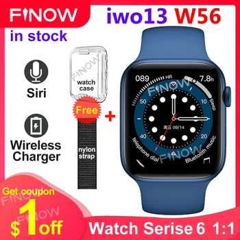 

IWO13 W56 Smart Watch Series 6 Wireless Charging ECG Heart Rate Sport Men 1.75 Inch 320*385 HD PK Iwo 12 W46 Smartwatch