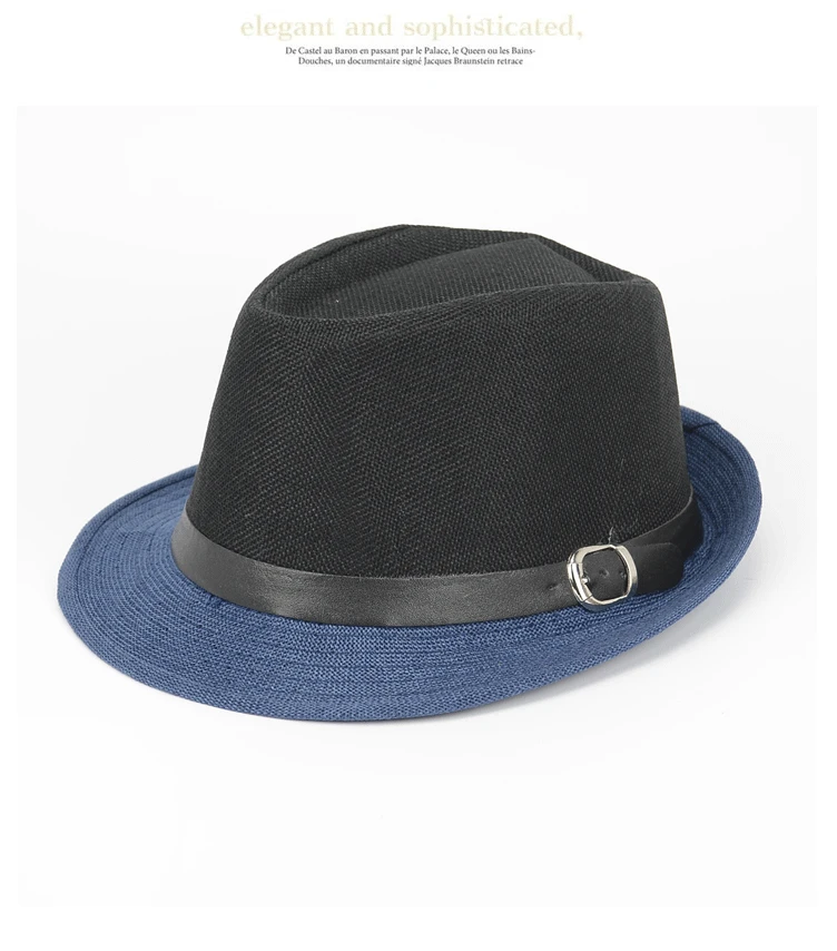 New Style Leather Belt Flax Bowler Hat Adult Fedora Hat England Billycock Beach College Style Straw Hat Wholesale