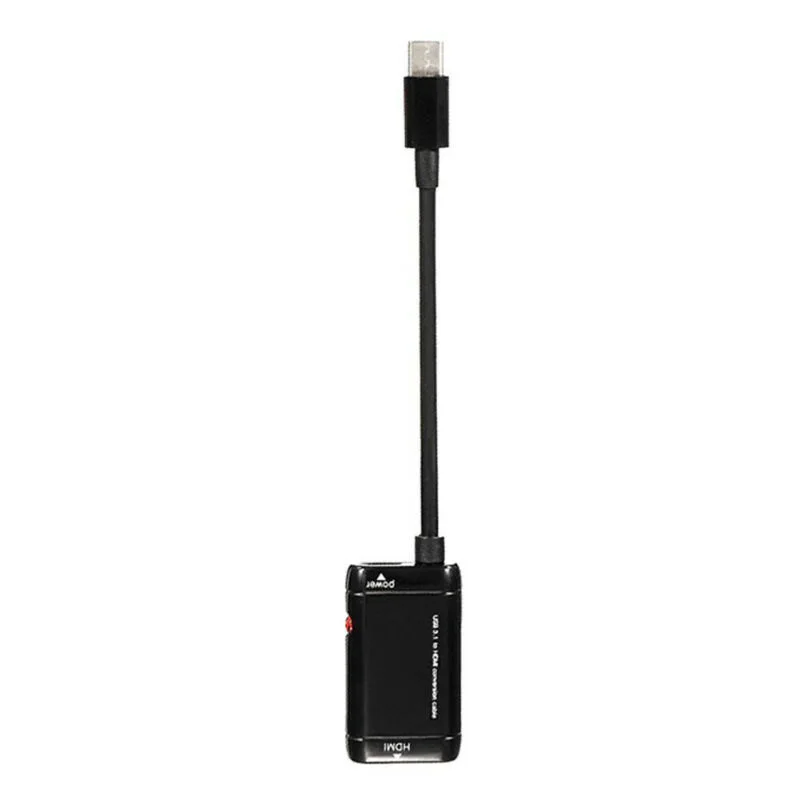 For Android Phone Tablets USB-C Type C To HDMI Adapter Cable Black Receiver Part