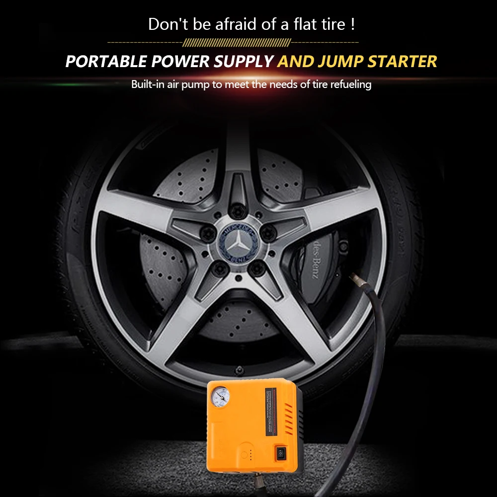 Стартер скачка автомобиля со встроенным компрессором воздушного насоса 16800mah 400A