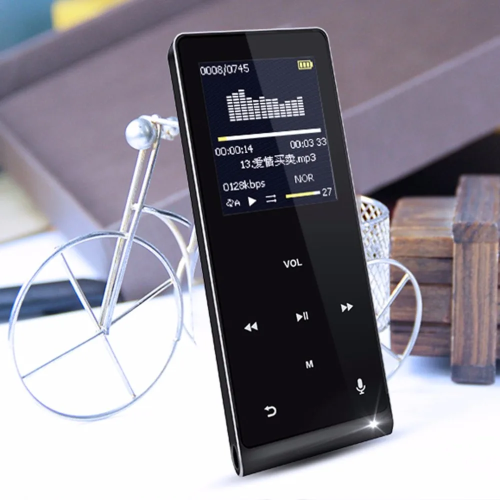 Металлический Bluetooth MP3 HIFI музыкальный плеер Поддержка TF карты голосовой записи счетчик шагов мини Walkman сенсорный экран