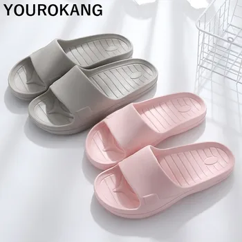

Bathroom Slippers Summer EVA Women Home Slippers Non-slip Soft Couple Shoes For Lovers Lightweight Badslippers Floor Sandals