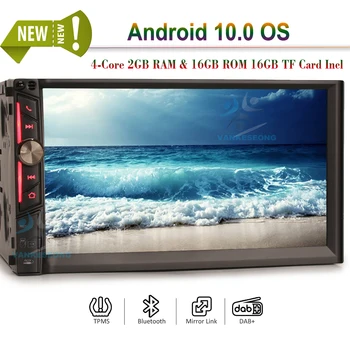 

7" Android 10.0 Autoradio Bluetooth Car Stereo 2G+16G DAB+ WiFi DSP Universal 2Din Car Device