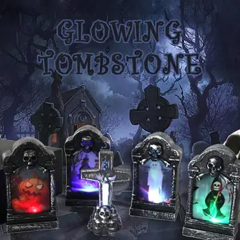 

Halloween Horror Creative Vintage Tombstone Lamp Halloween Light Pumpkin Castle Light Kids Witch Party Props Ghost Skull