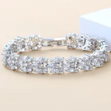 Браслет Brillant из белого циркона, 925 пробы, серебра, вечерние, модные, свадебные ювелирные изделия для женщин, Ювелирная коробка B41