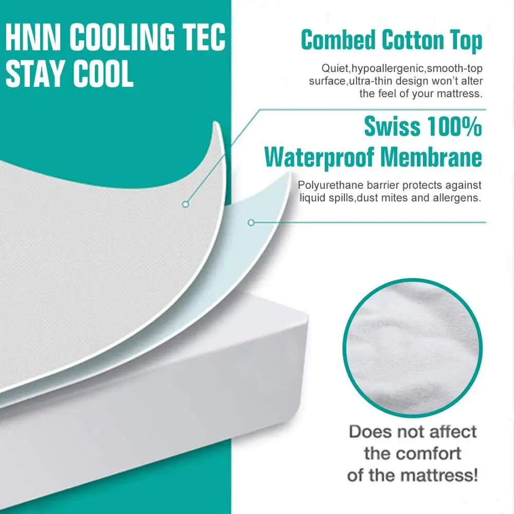 New Waterproof Mattress Cover Luxury Terry Cloth Mattress Protector Sheet On Elastic For Bed Bug Baby Pet Sheet More Sizes