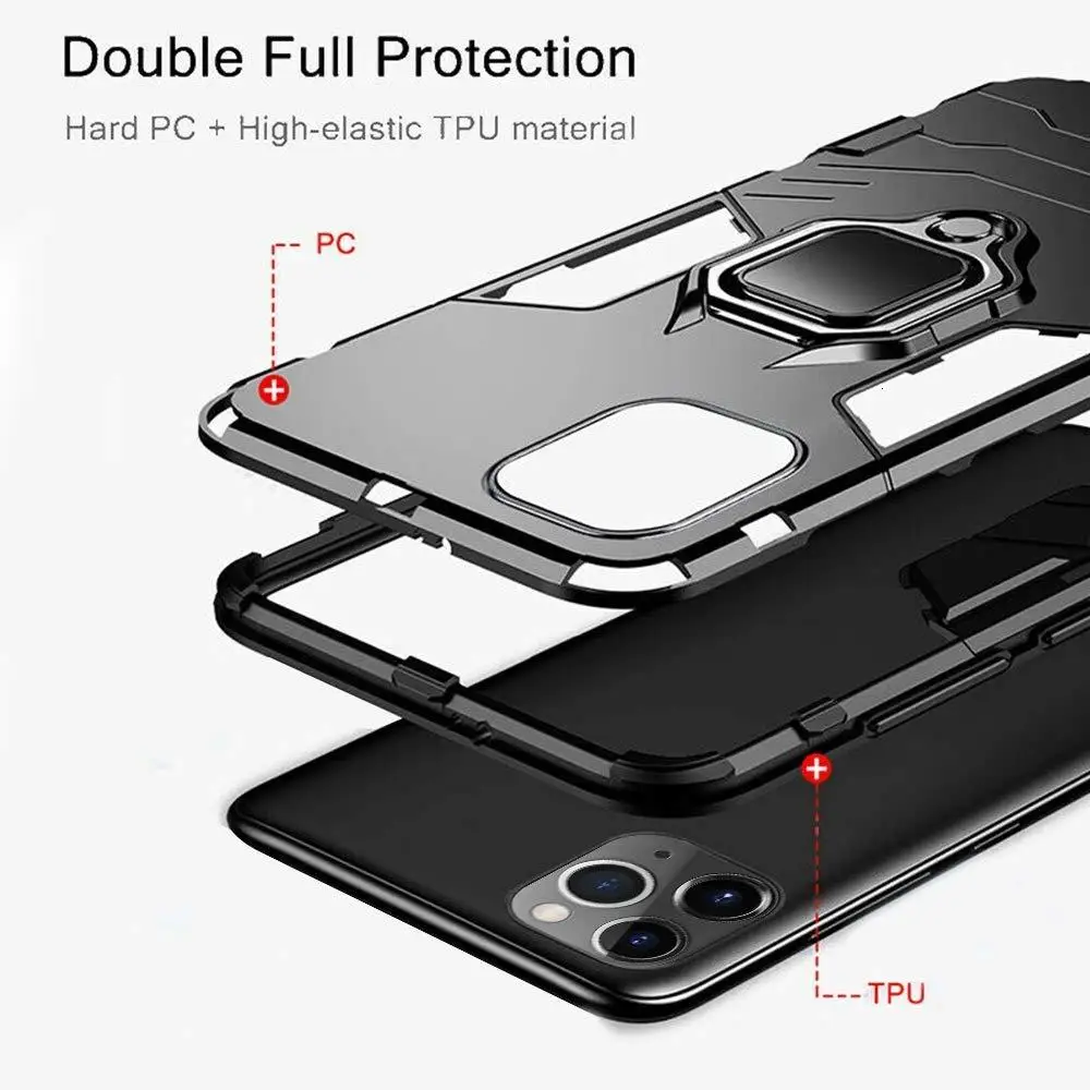1000 штук кольцо держатель прочный бронированный чехол для Apple iPhone 11 Pro XS Max XR X 8 Plus 7 6 6S Чехол подходит для магнитного крепления автомобиля