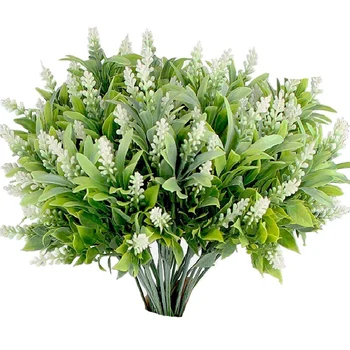 

6 Packs of Fake Green Shrub Fake Plants Outdoor Plastic Fake Flowers Outdoor Garden Terrace Farm Decoration