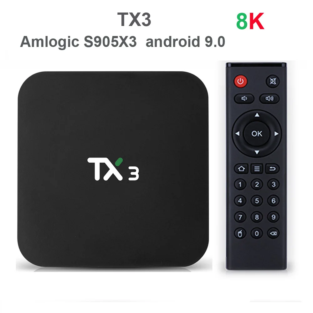 Android 9,0 Smart tv BOX Tanix TX3 Amlogic S905X3 8K телеприставка 4 Гб ОЗУ 32 Гб 64 Гб ПЗУ 2,4 г/5 ГГц двойной Wifi BT H.265 медиаплеер