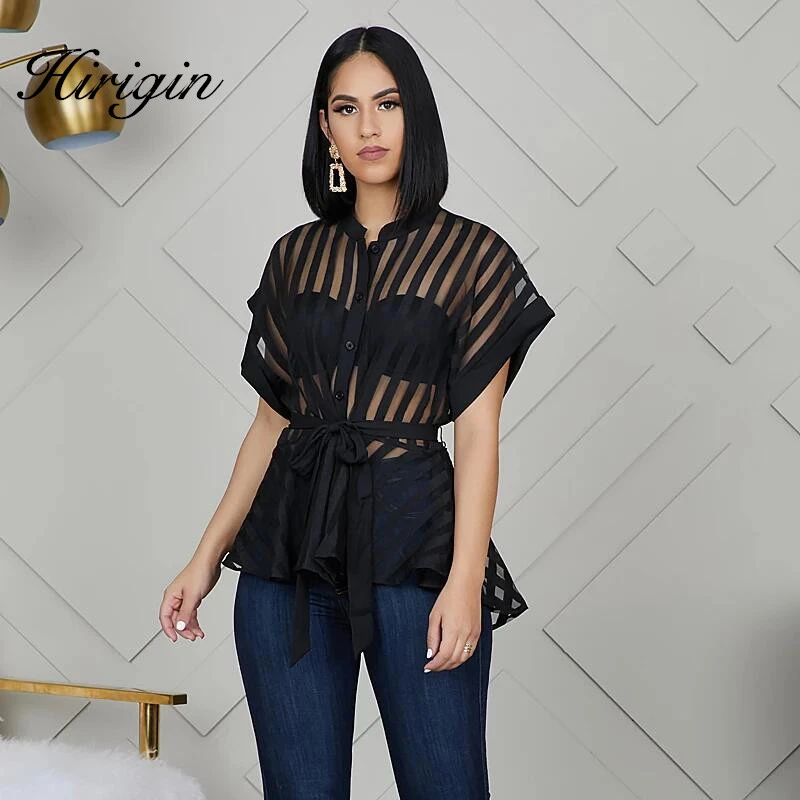 striped peplum blouse