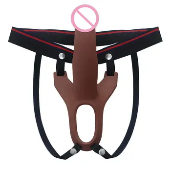 Sex Products DLX Realistic Strap on Dildo Silicone Hollow Dildo Strapon Harness Penis Enlarger Extender Sex Toys for Man Gay 3
