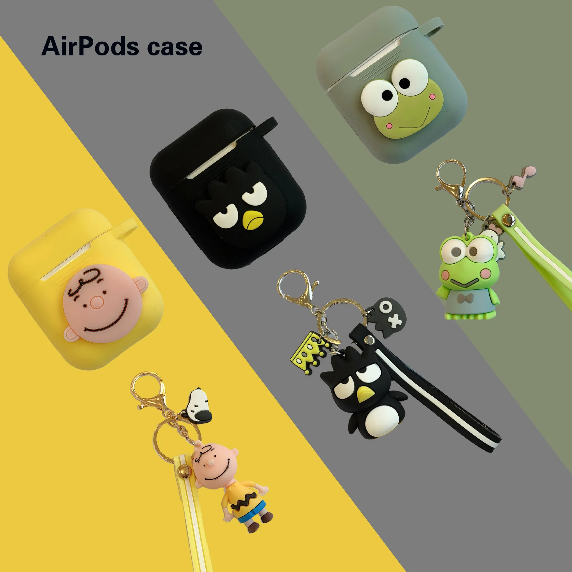 Милая мультяшная лягушка собаки корпусы гарнитурные для Apple Airpods 1/2 силиконовые защитные наушники крышка аксессуары для кожи