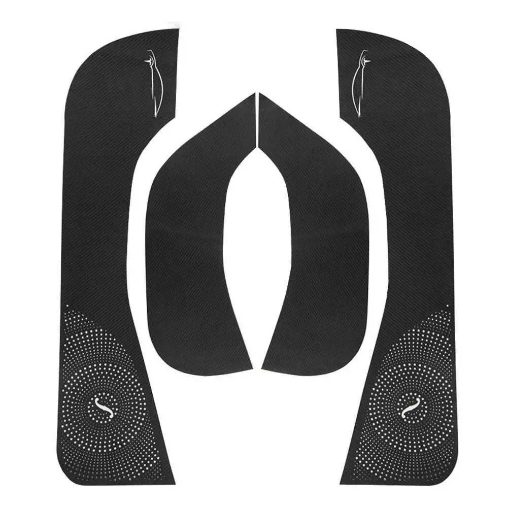 

4 Pcs Set Carbon Fiber Car Sticker Door Anti-Kick Mat Leather Carbon Fiber Protector Car Carbon Fiber Pad For Tesla Model 3