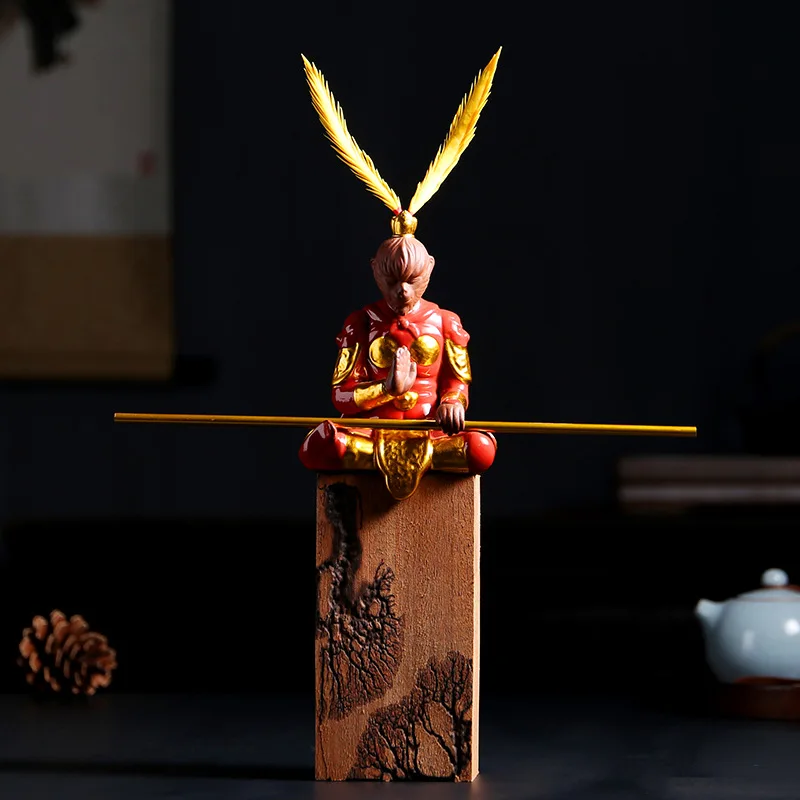 Керамическая статуя персонажа Sun Wukong, скульптура в стиле современного искусства, домашняя гостиная Лофт ремесла, подарок битва Бог фигурка обезьяны - Цвет: 7