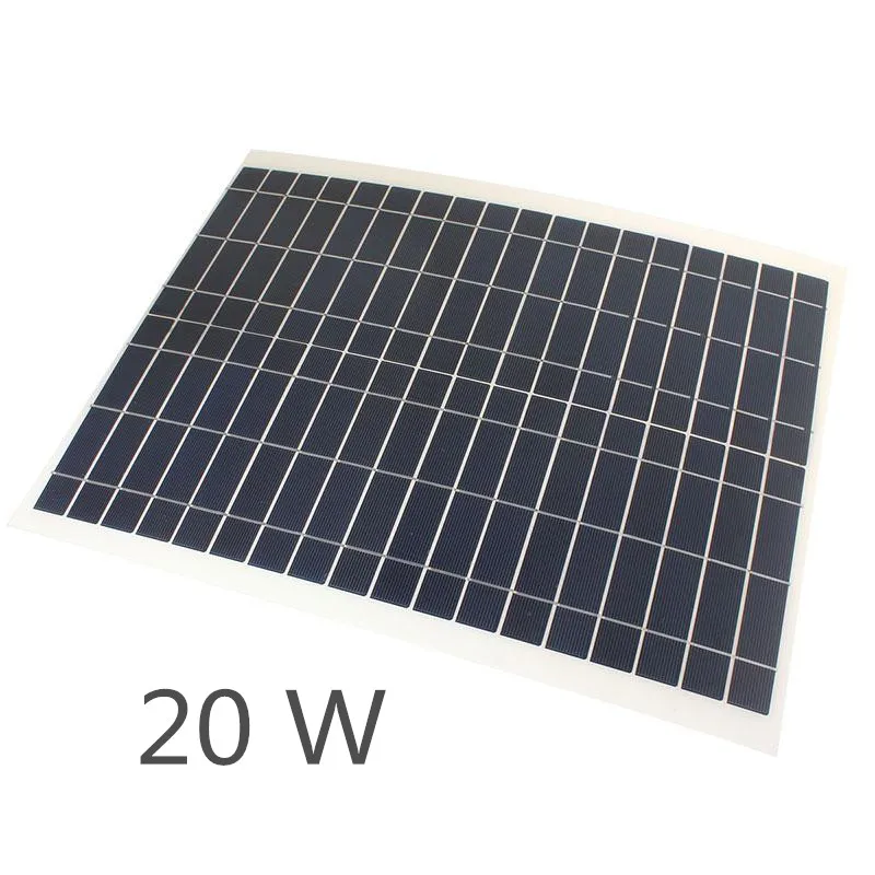 20W 12V Solar panel& panel cells& solar system with high conversion rate Charger Solar Panel Battery for outdoor for car