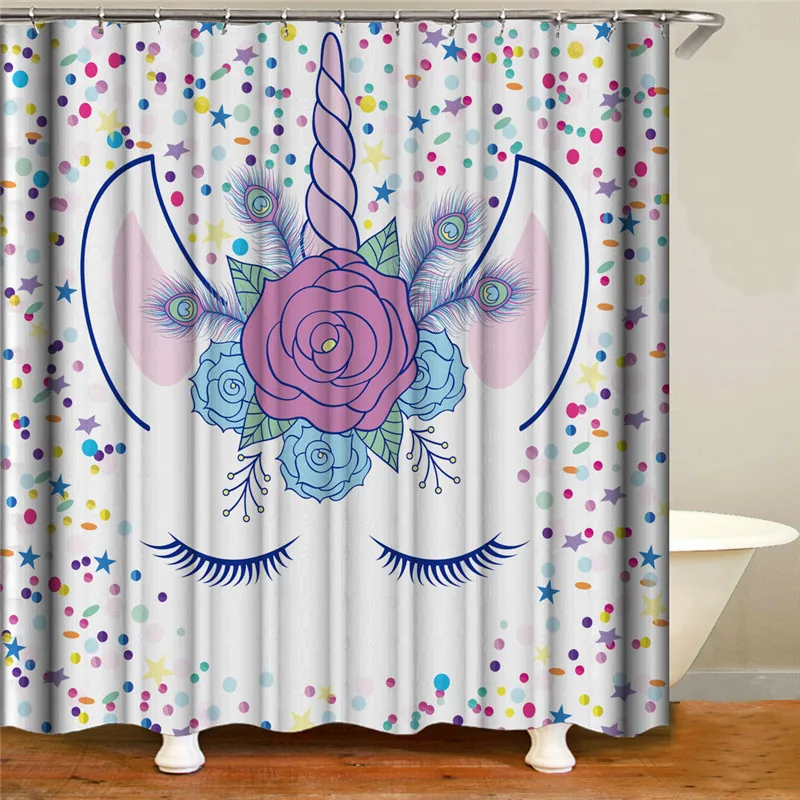 Vintage western horse waterproof fabric polyester shower curtain for home decoration with hook