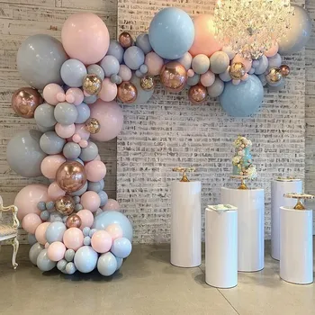 

Macaroon Balloon Garland Arch Kit Pastel Pink Gray Blue Rose Gold Foil Balloons for Birthday Wedding Baby Shower Anniversary Par