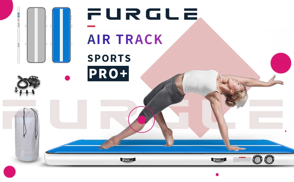 Furgle Colchoneta de Gimnasia Inflable Pista de Aire Colchoneta Colchoneta de Yoga Colchonetas de Ejercicio con Bomba de Aire eléctrica