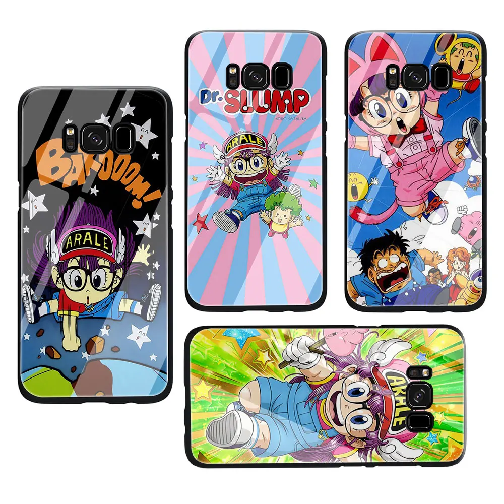 Dr. Slump Arale маленькая девочка закаленное стекло чехол для телефона для Galaxy S7 edge S8 Note 8 9 10 Plus A10 20 30 40 50 60 70