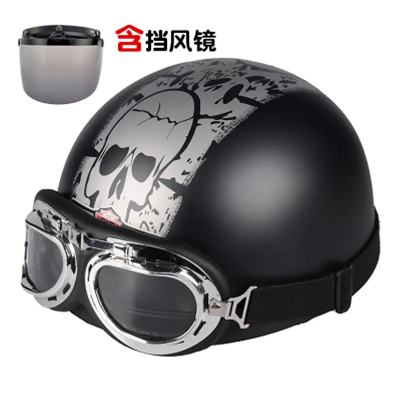 Capacete, Мото шлем мото rcycle шлем половина шлем Электрический мото rcycle анти-УФ милый кожаный шлем мото крест - Цвет: Design 15