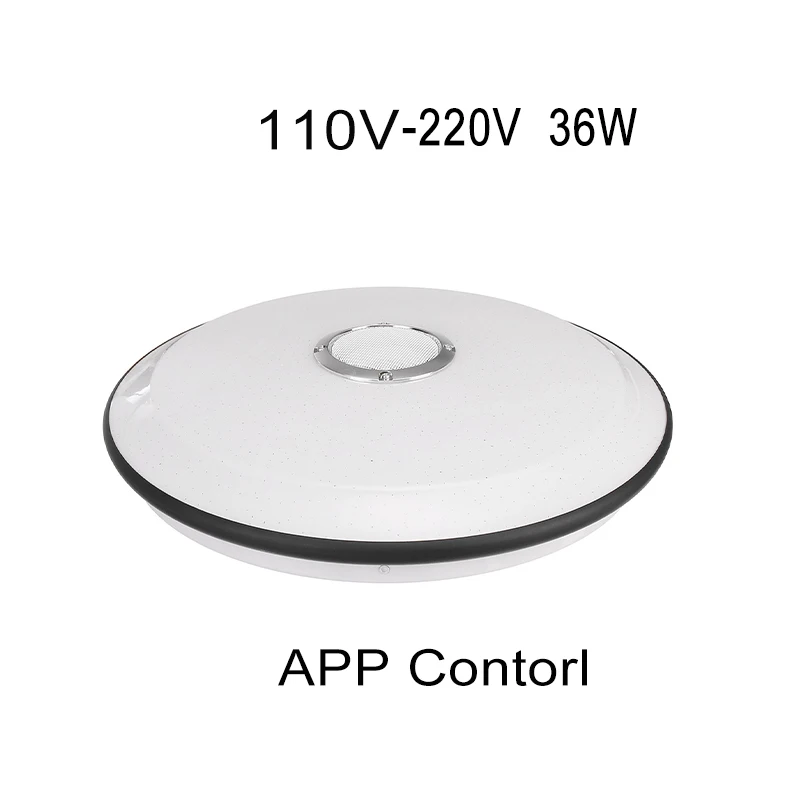110V-220V 36W APP 36 Вт 60 Вт современный музыкальный светодиодный потолочный светильник умный потолочный светильник RGB музыкальный светильник bluetooth динамик с регулируемой яркостью цветной светильник с пультом дистанционного управления - Цвет корпуса: 110V-220V 36W APP