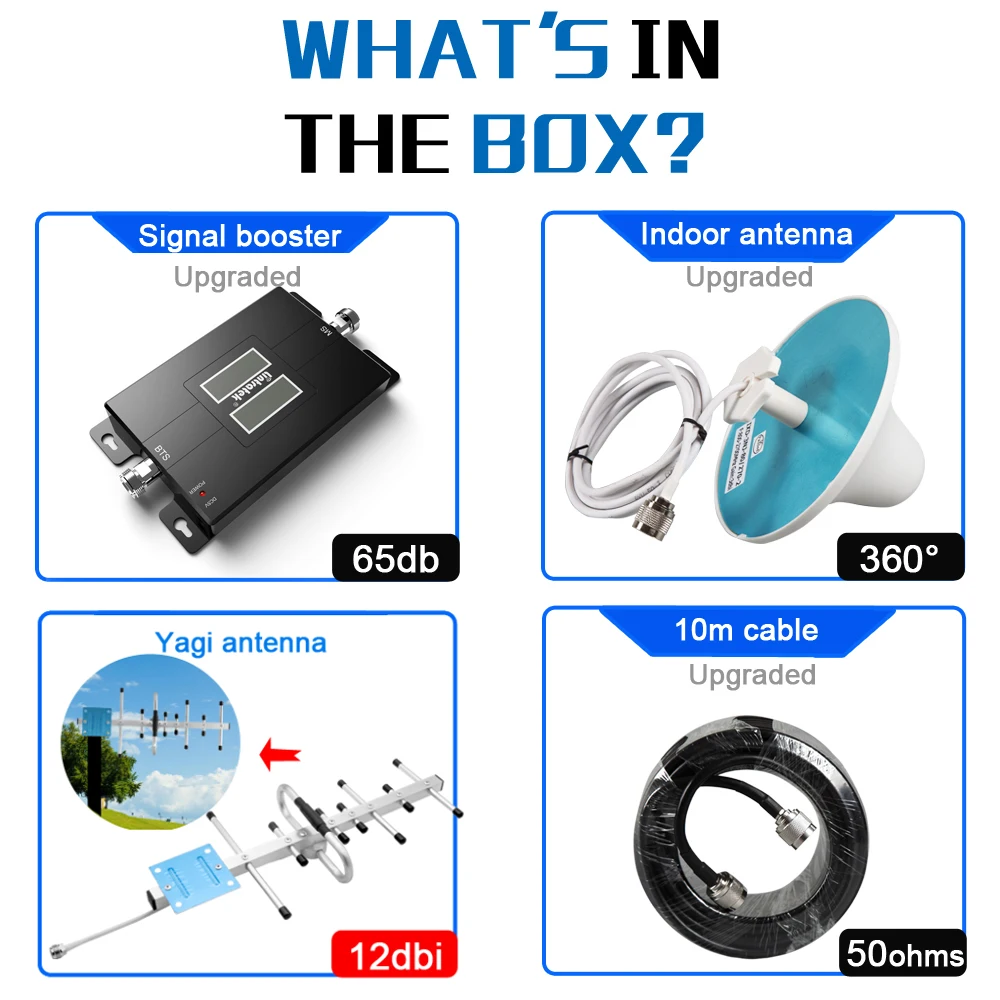Mobile Phone Signal Booster 65dB 900 850 Signal Amplifier 1900